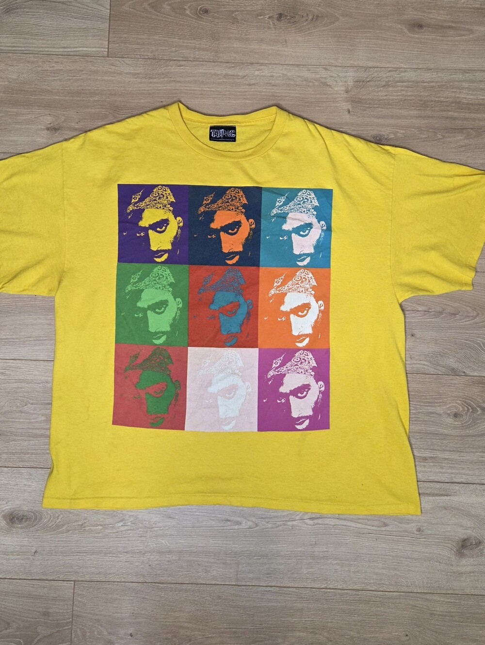 Tupac Shakur Vintage Graphic T-Shirt 2006 Pop Art Yellow Hip Hop Rap Tee 2XL